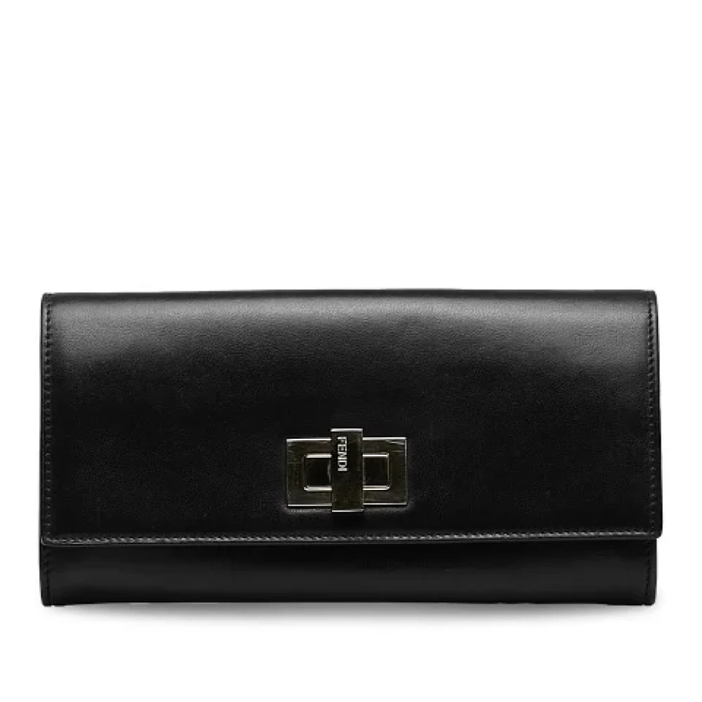 Fendi Vintage Pre-owned Leather wallets Black Dames
