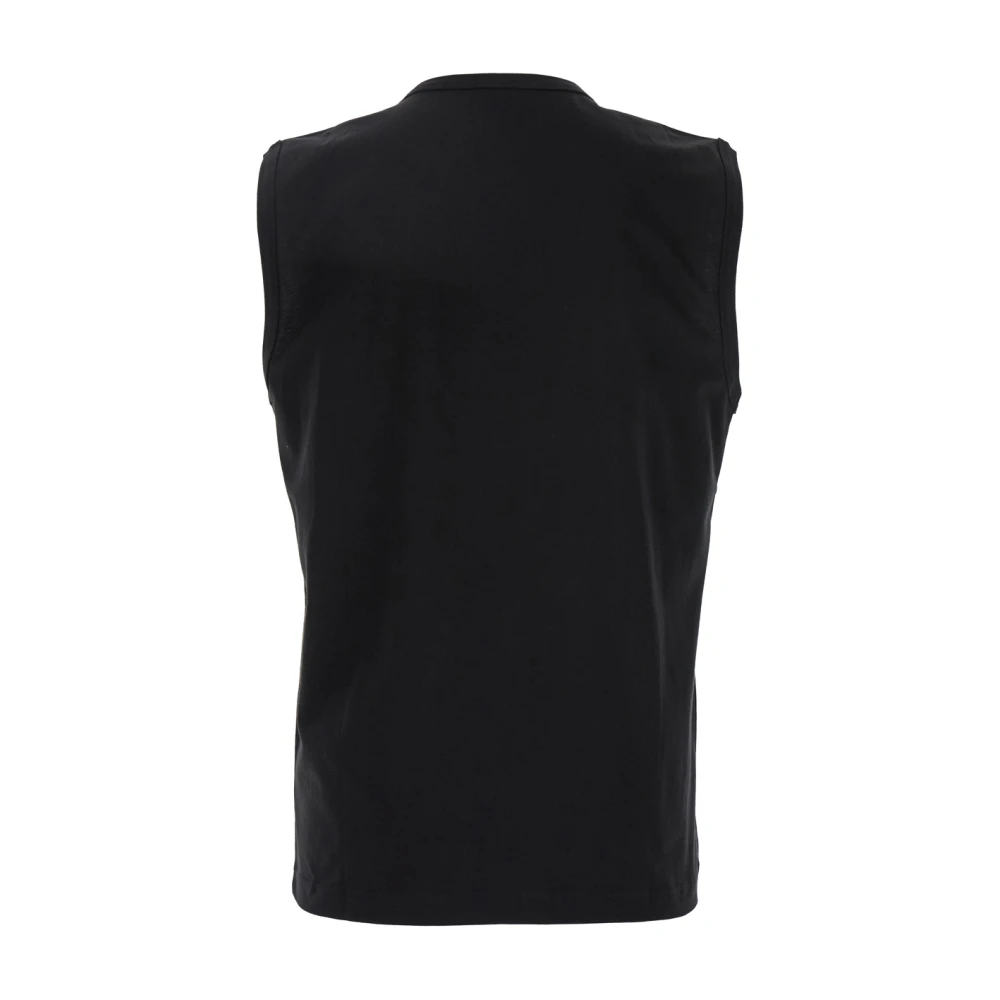 Diesel Zwarte mouwloze top met Maxi Oval D-logo Black Heren