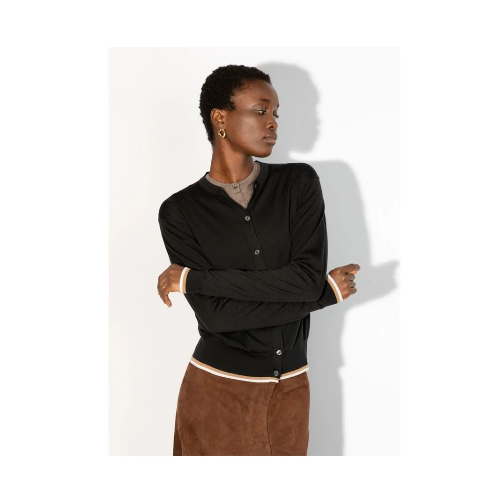 John Smedley Stijlvol Gebreid Vest Sweater Blue Dames