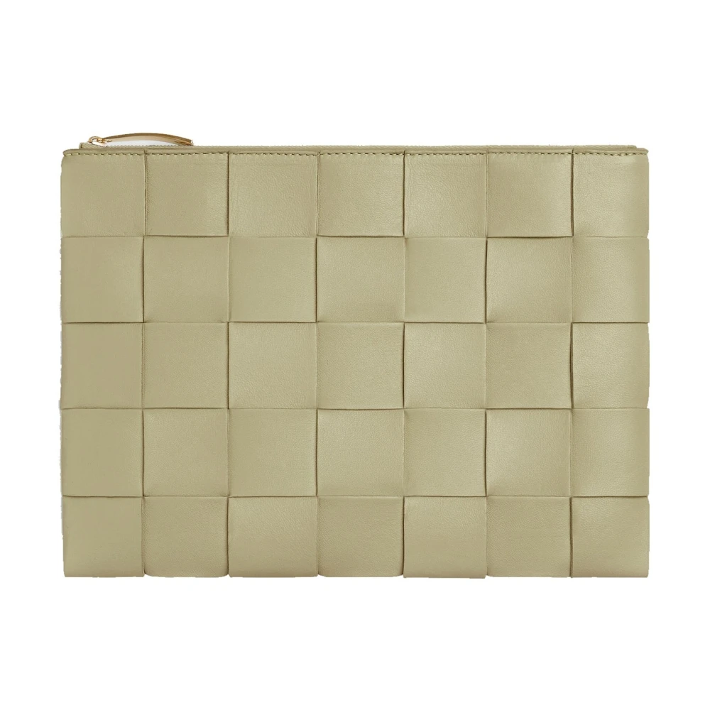 Bottega Veneta Platte etui met Intrecciato-weefsel Green Dames