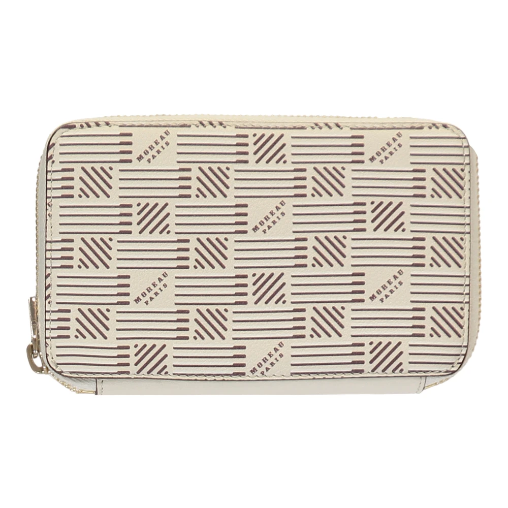 Moreau Paris Korrelig lederen ritsportemonnee Beige Dames