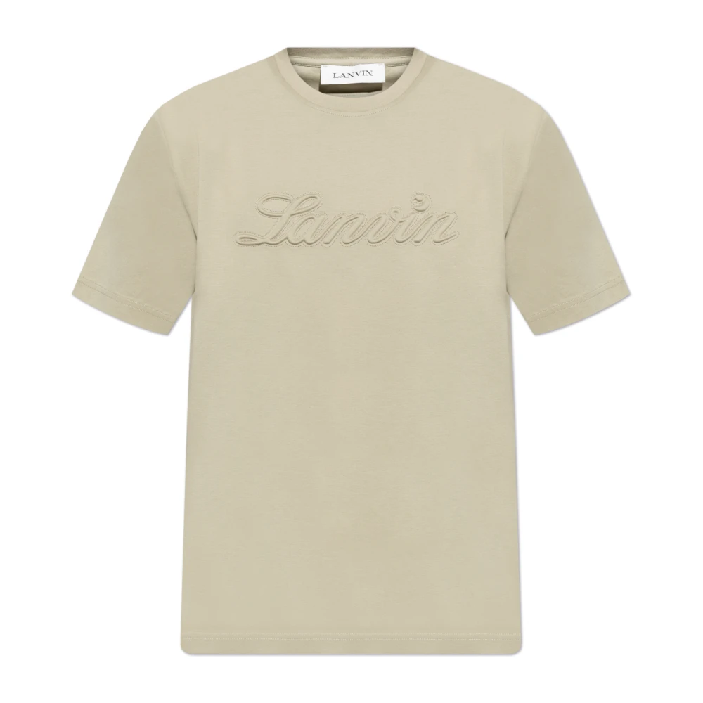 Lanvin T-shirt met reliëf logo Green Heren