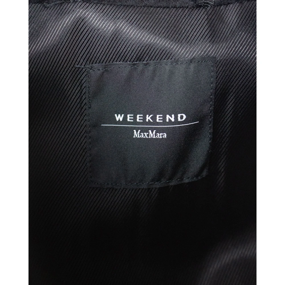 Max Mara Zwarte wollen jas met kimono-mouwen Black Dames