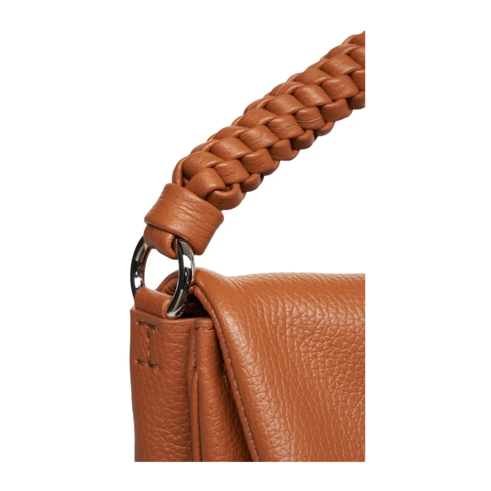 Orciani Bruine Leren Handtas met Chic Logo Brown Dames