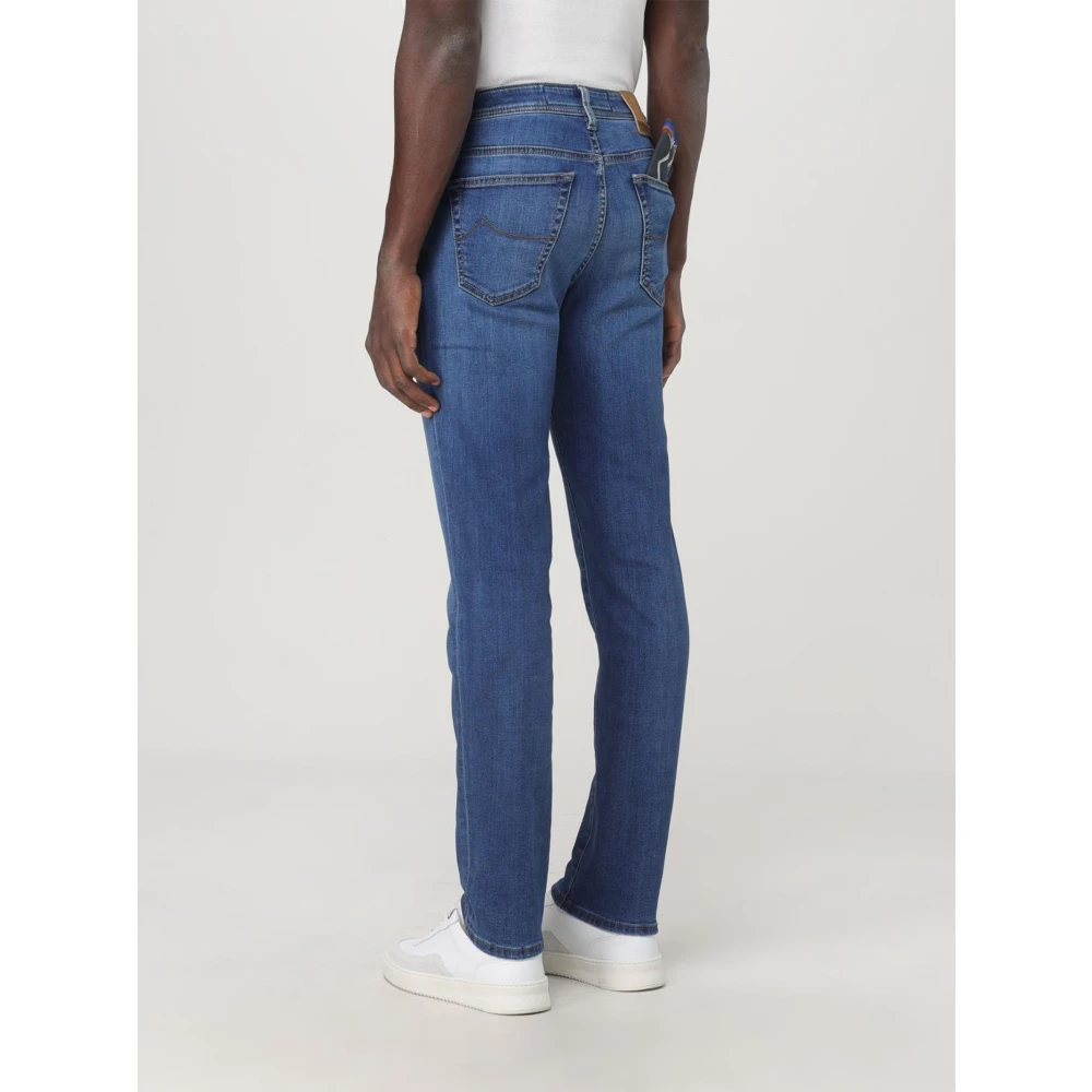 Jacob Cohën Blauwe Slim Cropped Carrot Broek Blue Heren