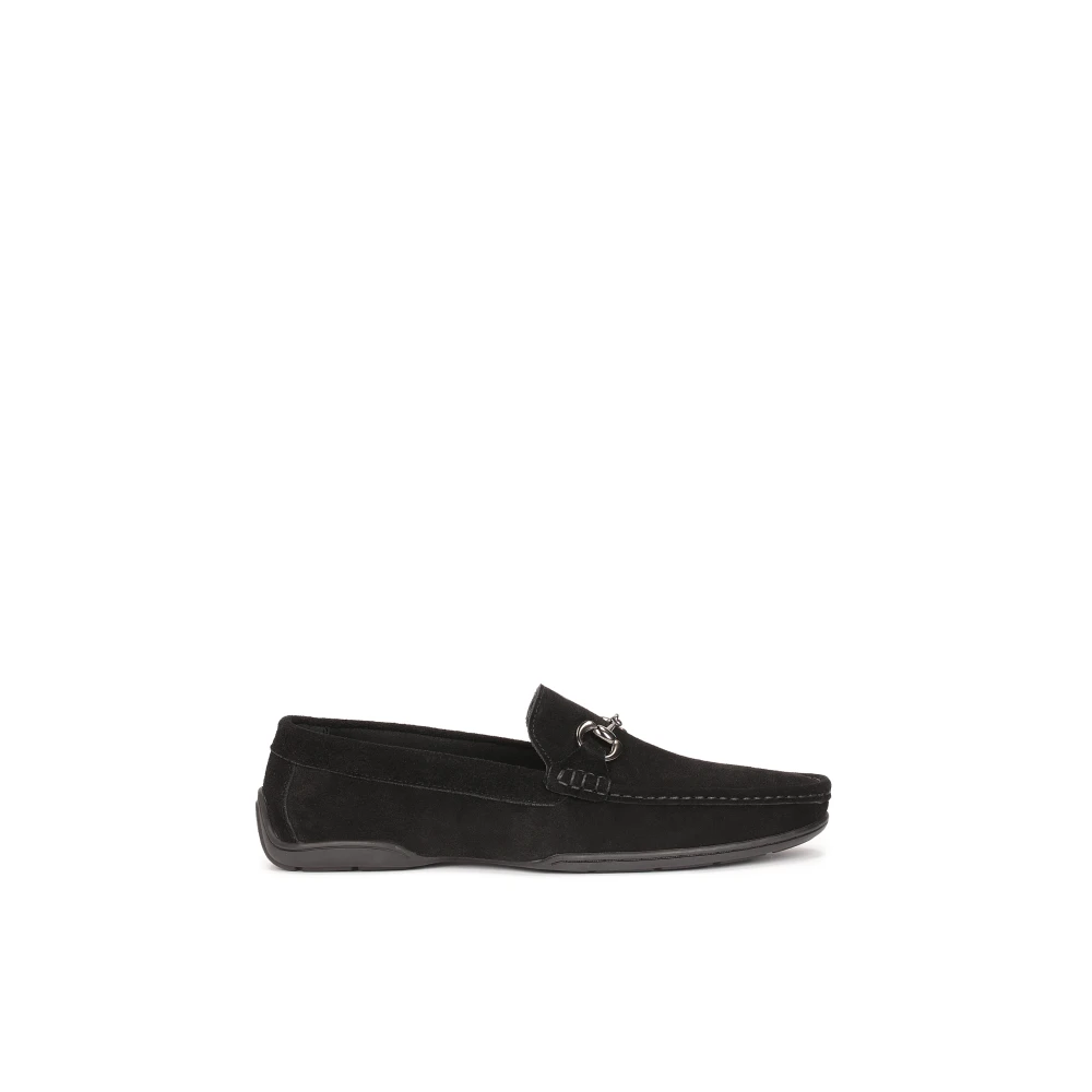 Kazar Herr slip-on mockasiner gjorda av mocka läder Black, Herr