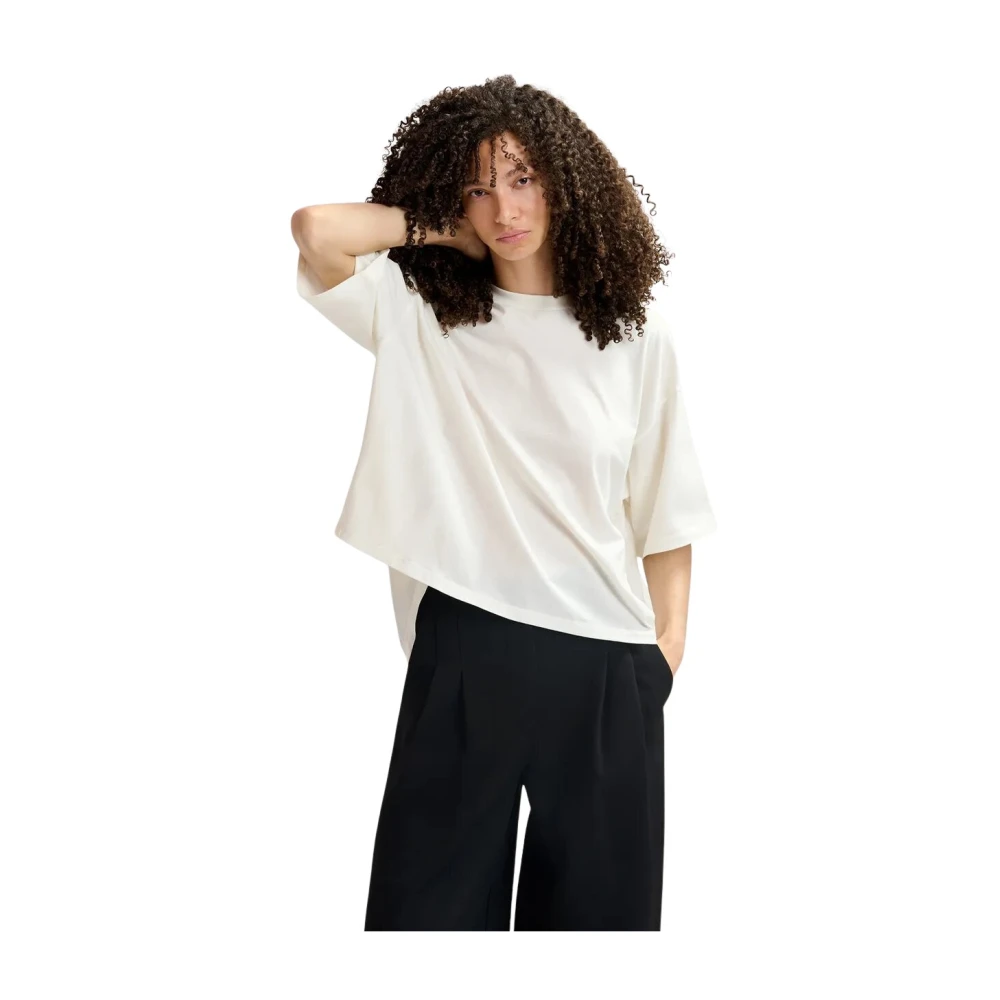 Essentiel Antwerp Satijnen Achter T-shirt White Dames