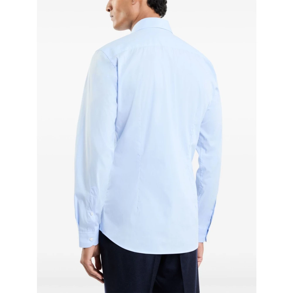 Fay Blauw Katoenmix Stretch Shirt Blue Heren