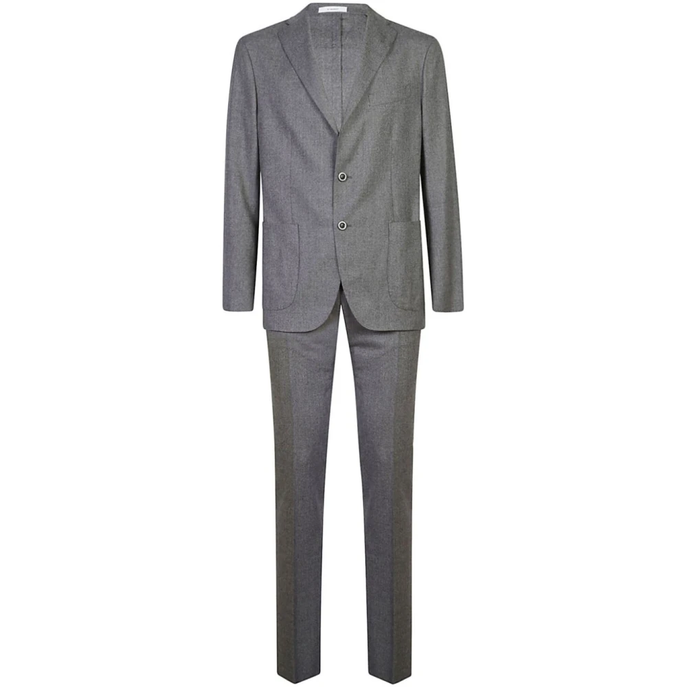 Boglioli Grijze Melange Blazer en Broek Set Gray Heren