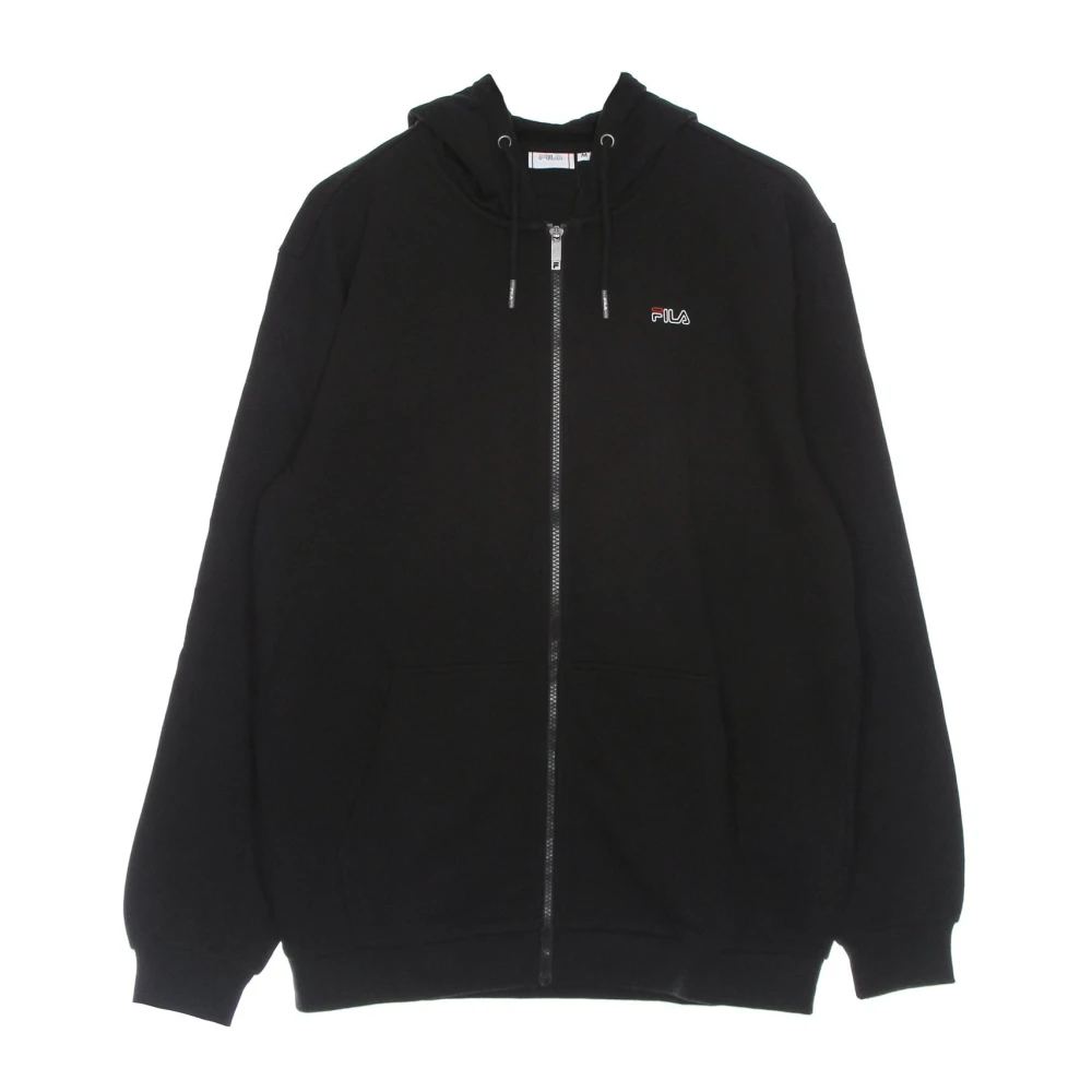 Fila Zwarte Zip Hooded Sweatshirt voor Mannen Black Heren