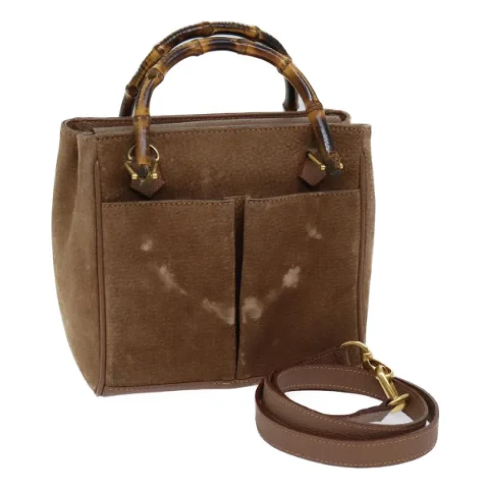 Gucci Vintage Pre-owned Suede handbags Beige Dames