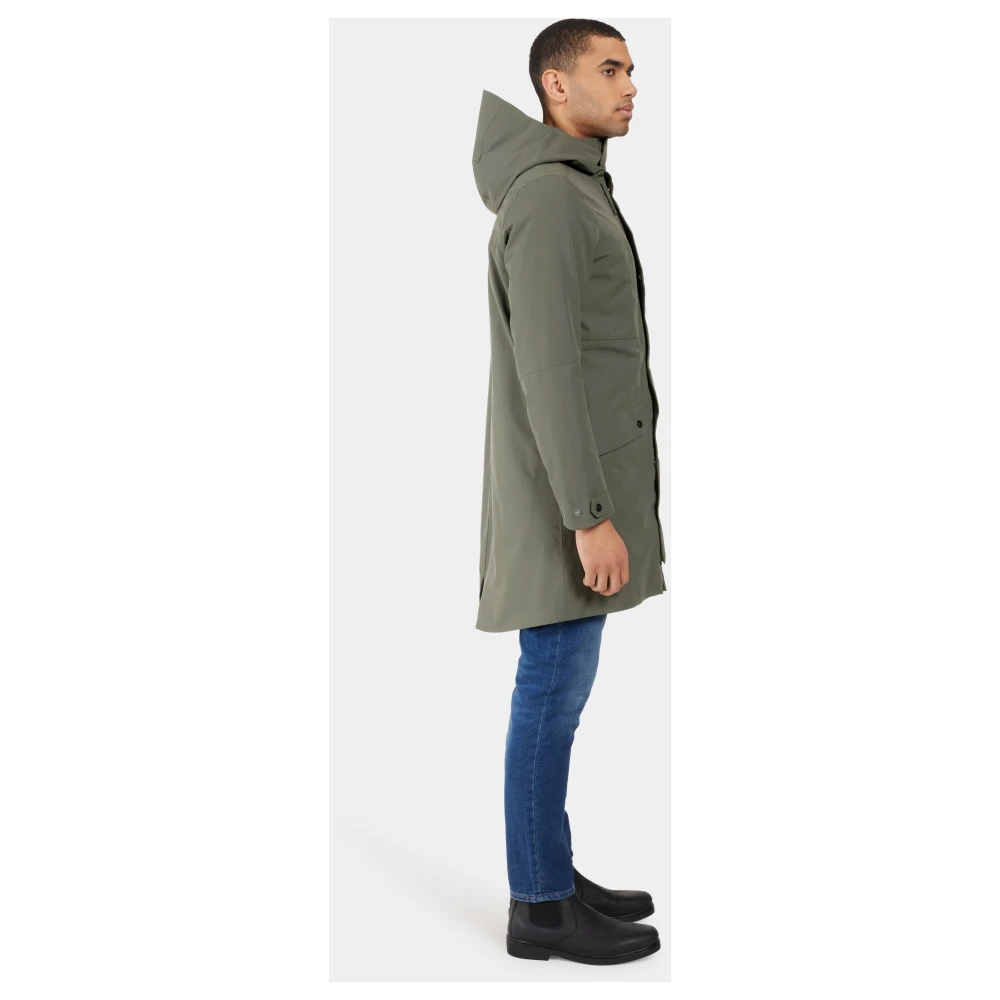 Didriksons Parka met overhemdkraag en knoopsluiting Green Heren