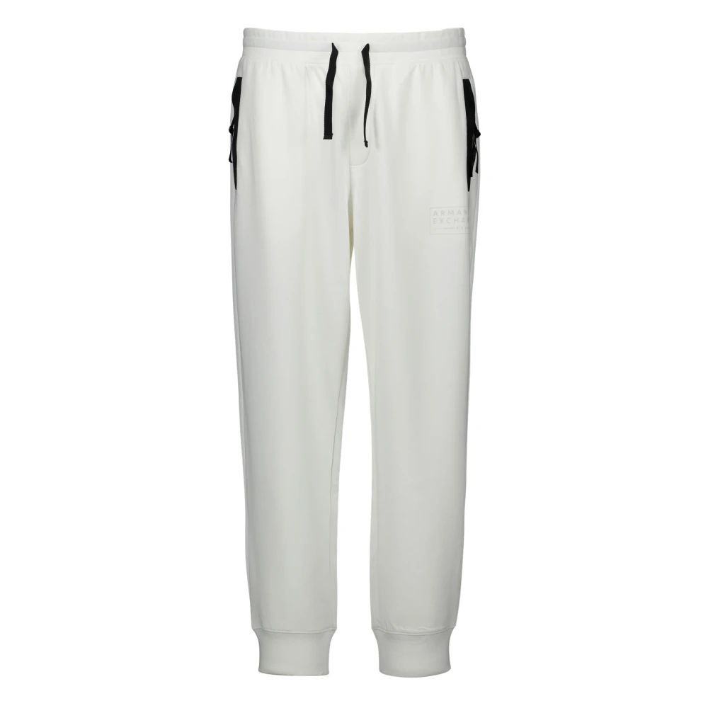 Armani Exchange Witte Jogger Sweatpants met Elastische Taille White Heren