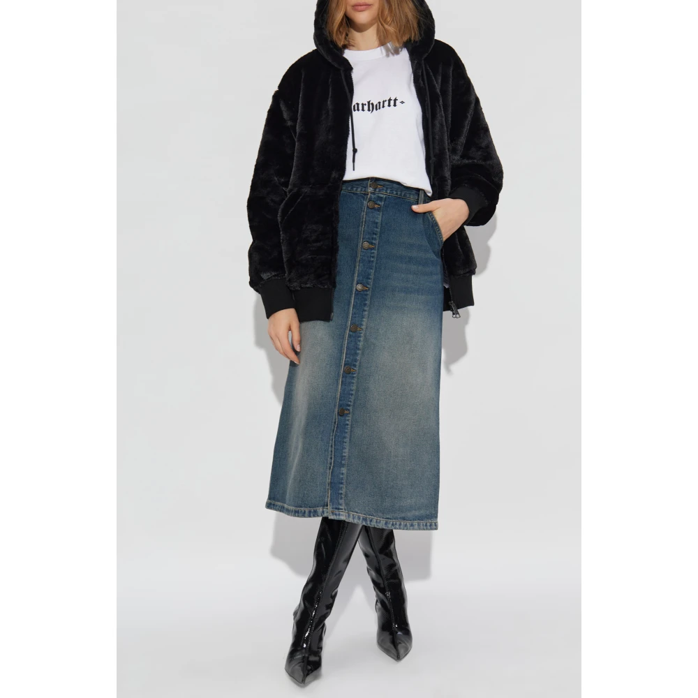 Carhartt WIP Jas met logo Black Dames