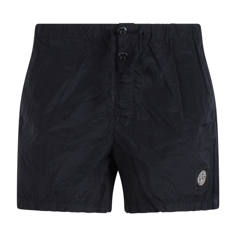Stone Island Metalen Nylon Zwemshorts Black Heren
