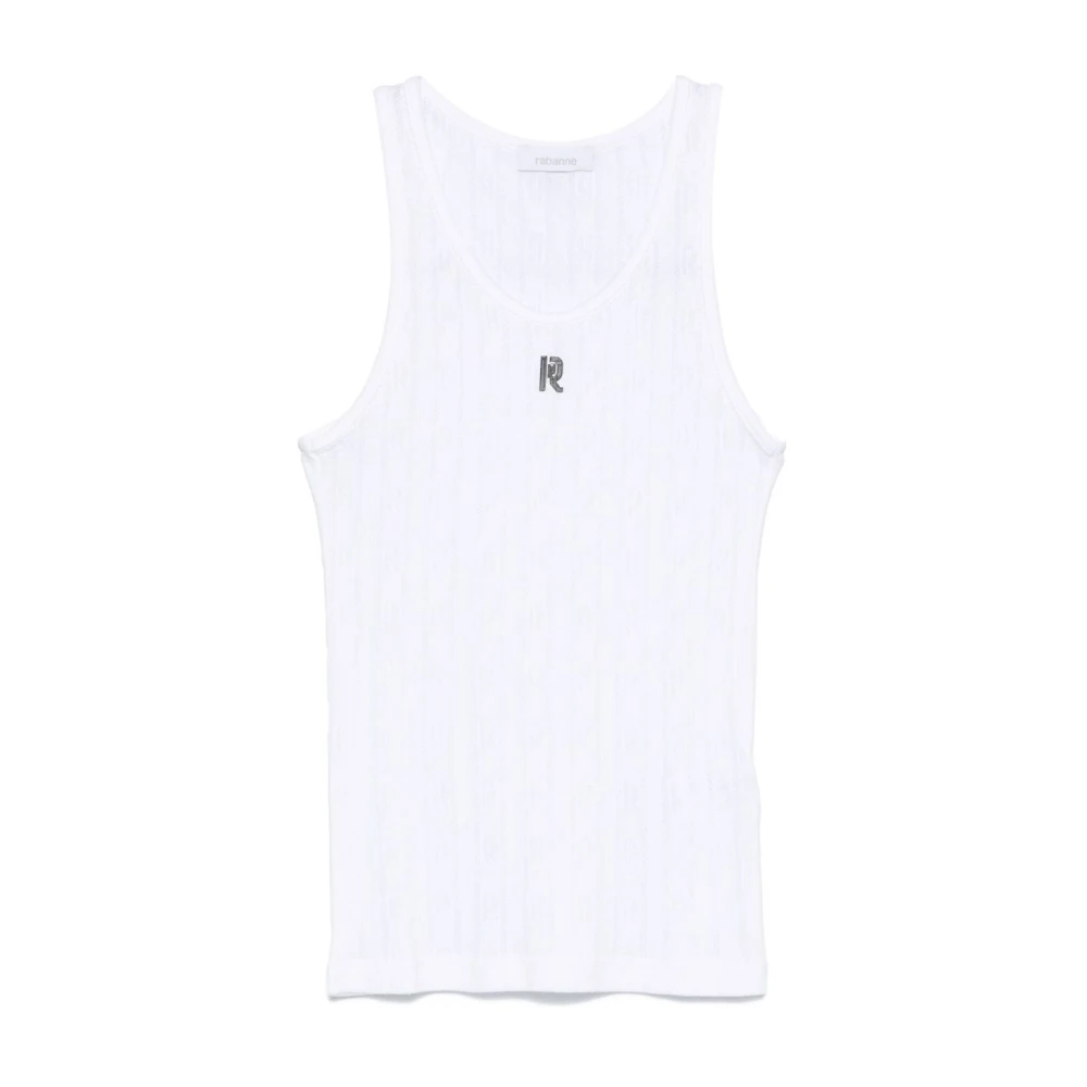 Paco Rabanne Witte Katoenen T-shirt en Polo White Dames