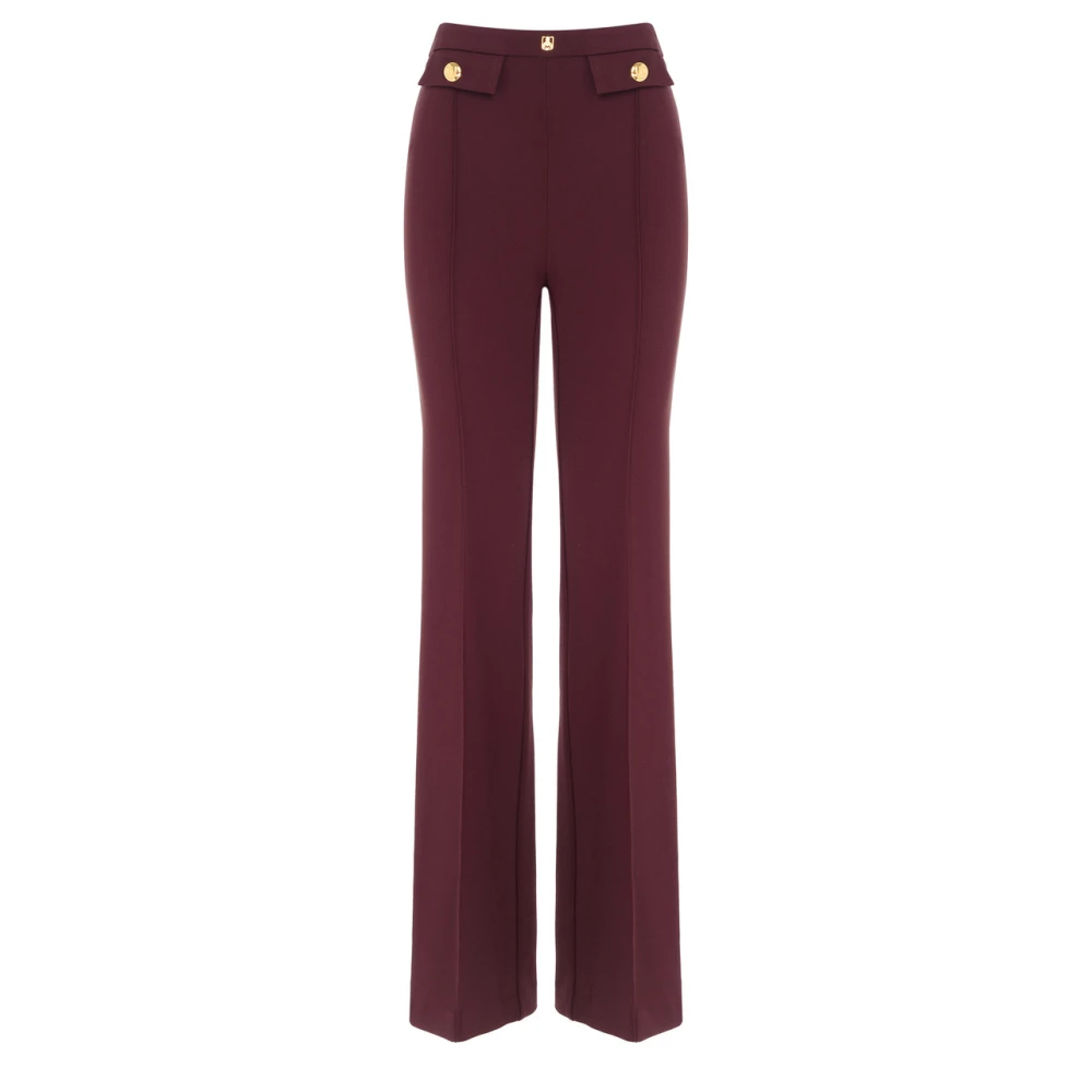 Elisabetta Franchi Rode Zwarte Broek Pa02546E2-Cg3 Red Dames