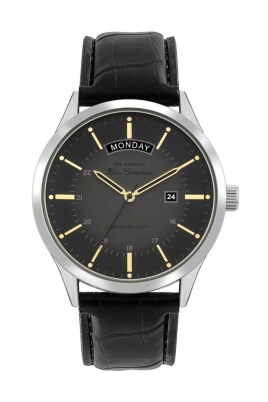 black-leather-strap-quartz-watch