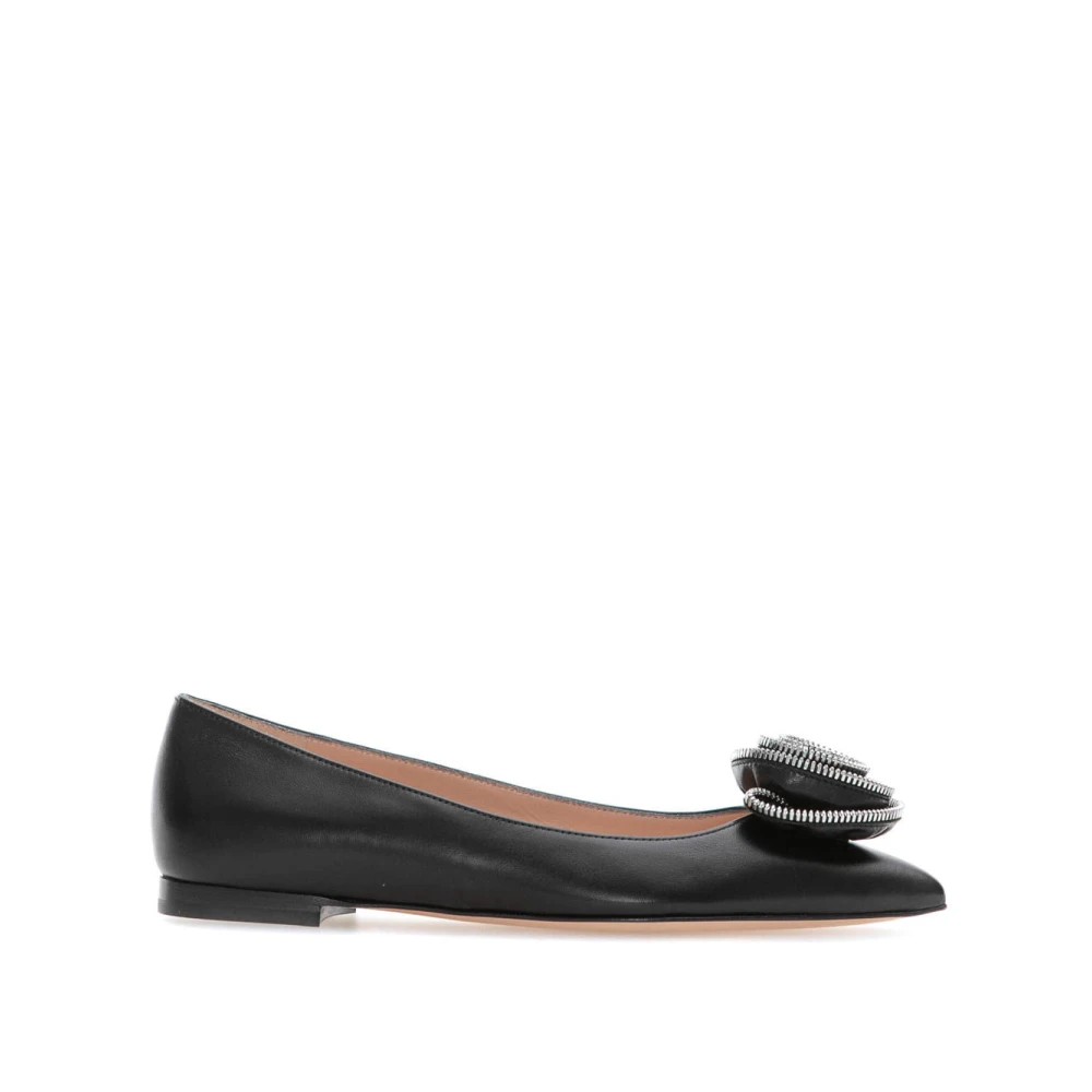 Gianvito Rossi Zwarte Leren Ballerina