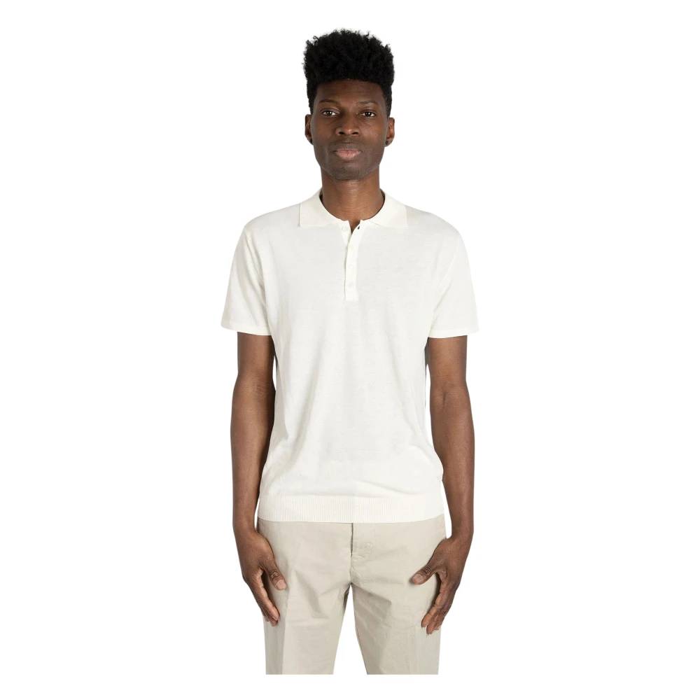 Daniele Fiesoli Men's Beige Polo Shirts, M, Short-Sleeve Cotton Polo Cream