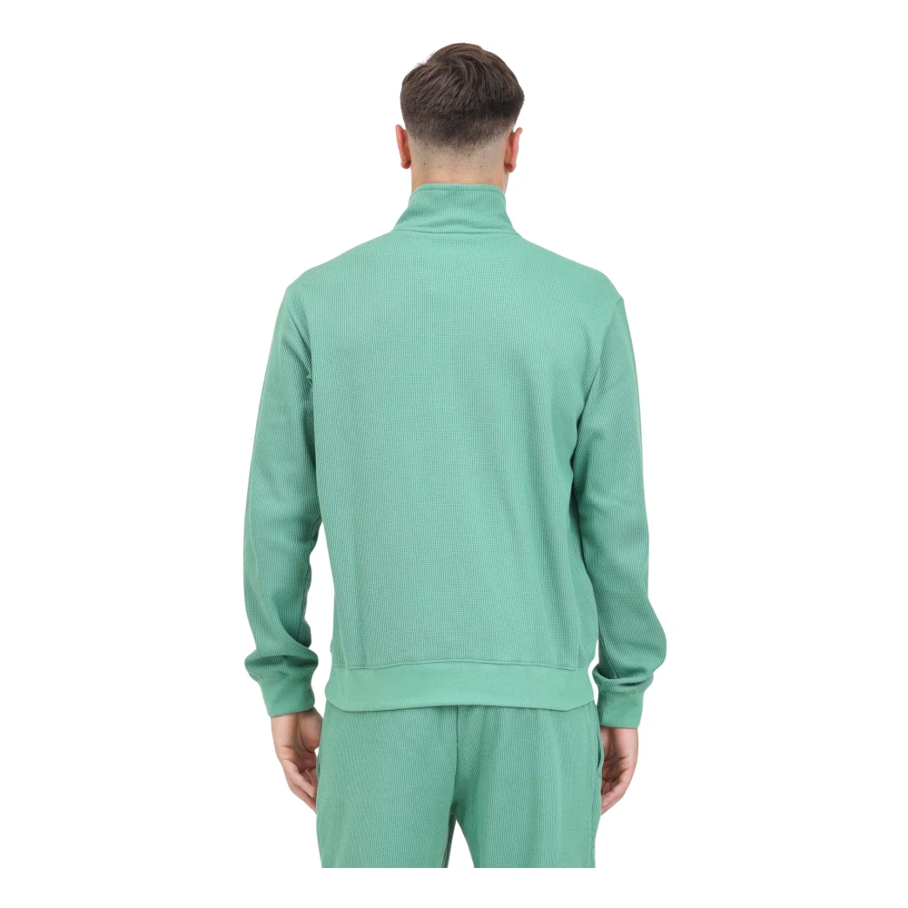 adidas Originals Groen Half-Zip Sweater Essentials Waffle Green Heren