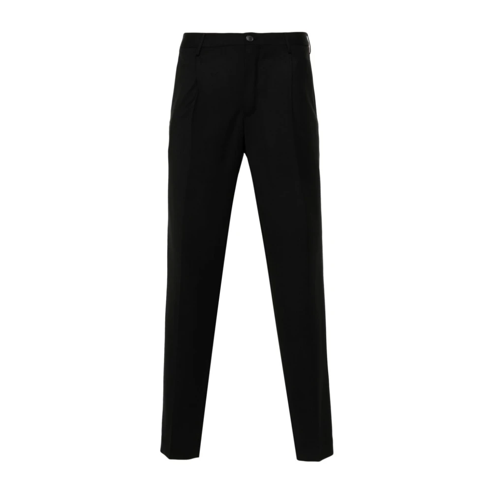 Incotex Zwarte Wol Stretch Slim Broek Black Heren