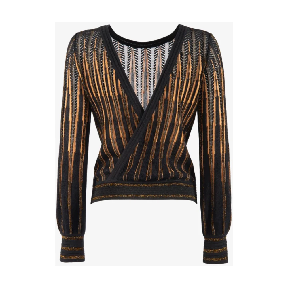 Nenette Gouden Draad Trui Boothals Multicolor Dames