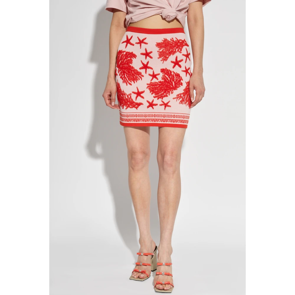 Versace Rok met 'Barocco Sea' motief Pink Dames