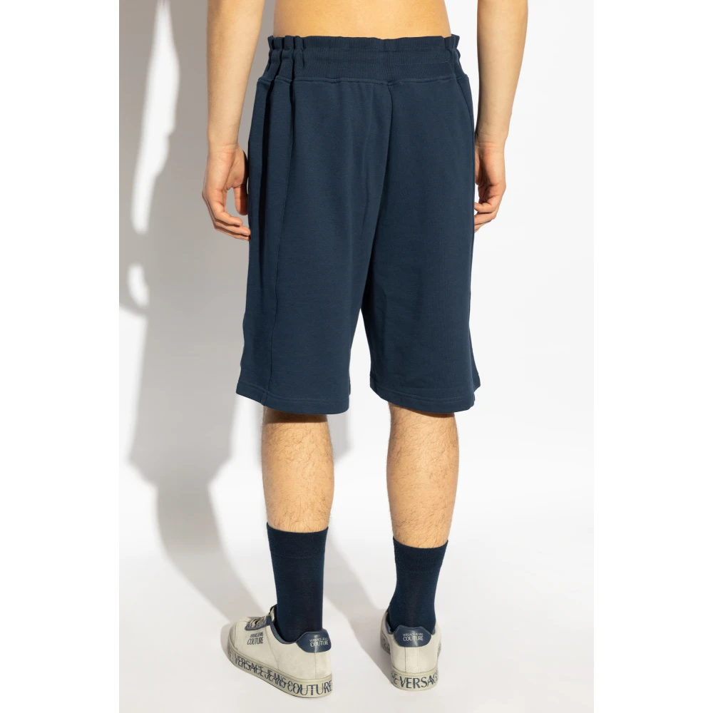 Versace Jeans Couture Shorts met geborduurd logo Blue Heren