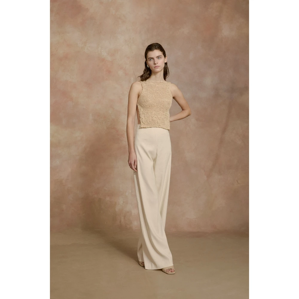 Cortana Hanami beige katoenen gebreide top Beige Dames