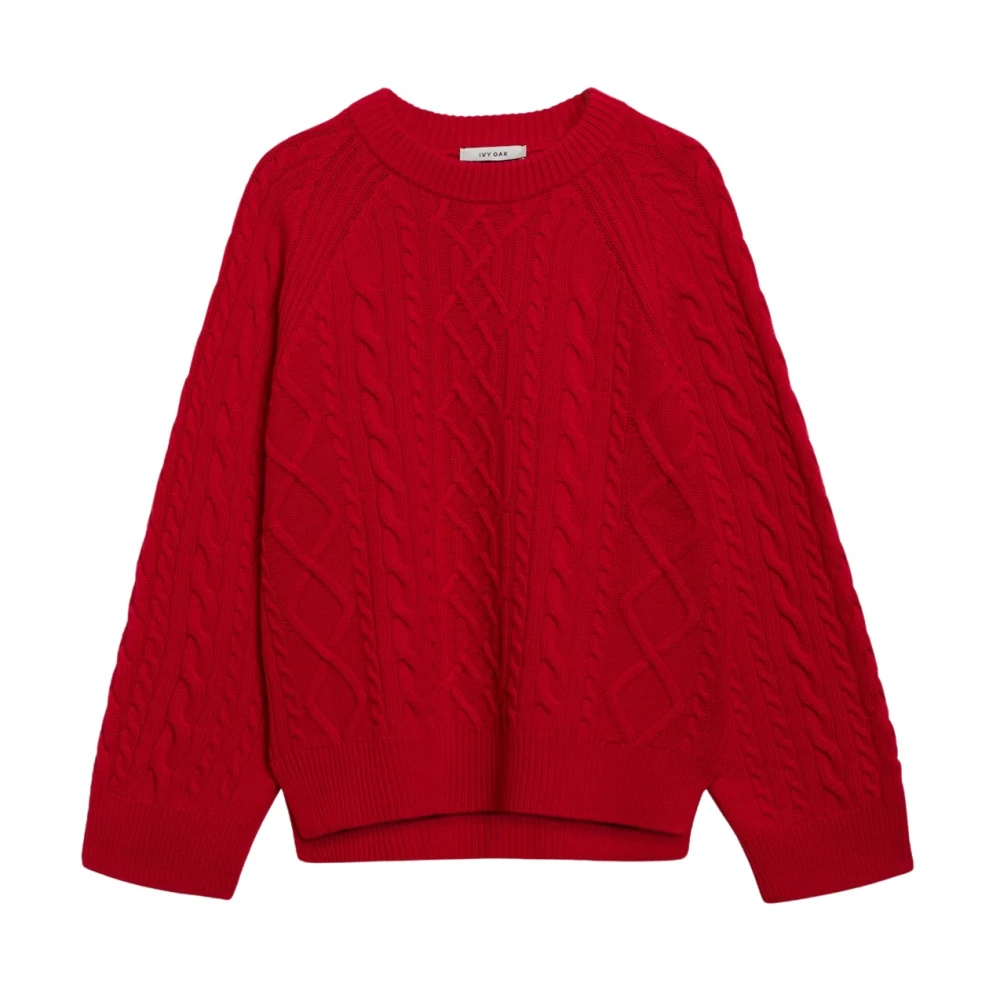 IVY OAK Gebreide trui met Raglanmouwen Red Dames