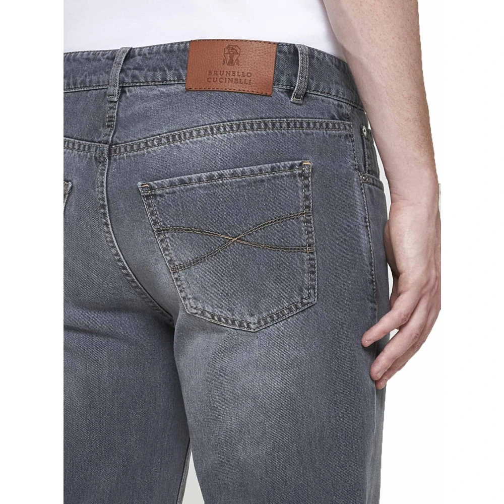 BRUNELLO CUCINELLI Straight Leg Jeans in Middengrijs Gray Heren