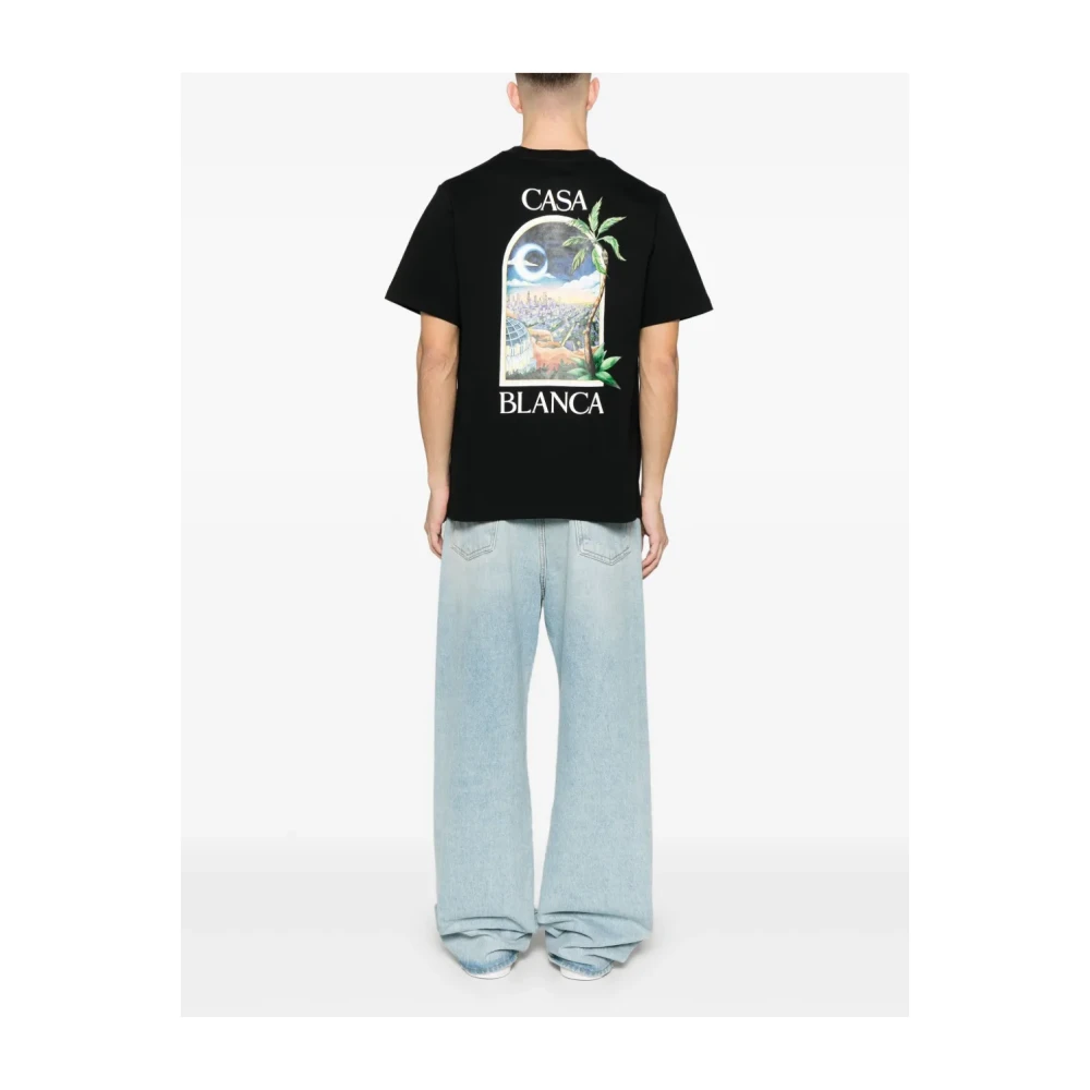 Casablanca Nacht Ronde Hals Korte Mouw T-shirt Black Heren