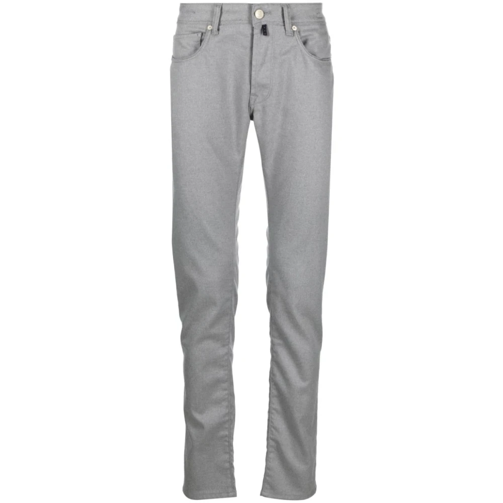 Incotex Slim-fit Jeans met Logo Patch Gray Heren
