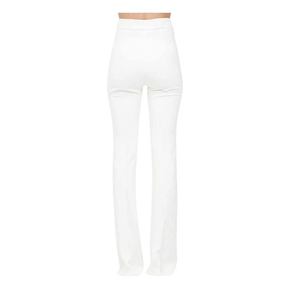Elisabetta Franchi Ivoor Elegant High-Waisted Palazzo Broek White Dames
