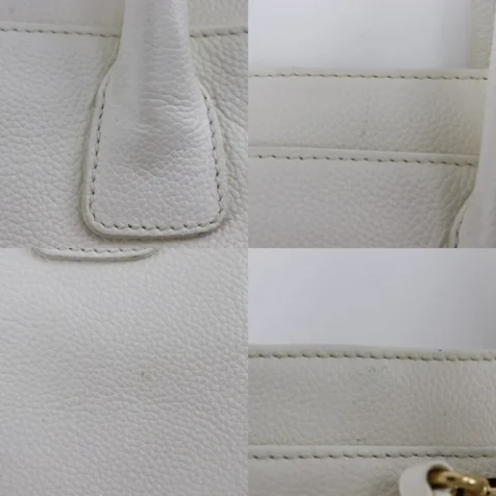 Chanel Vintage Pre-owned Leather chanel-bags White Dames