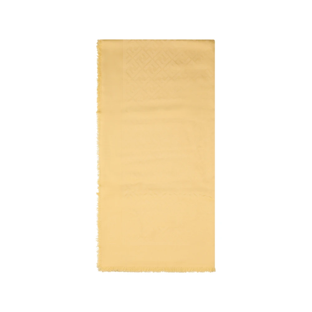 Fendi Vrouw Geel Accessoires Dames, One Size, Wol, Ff Shawl