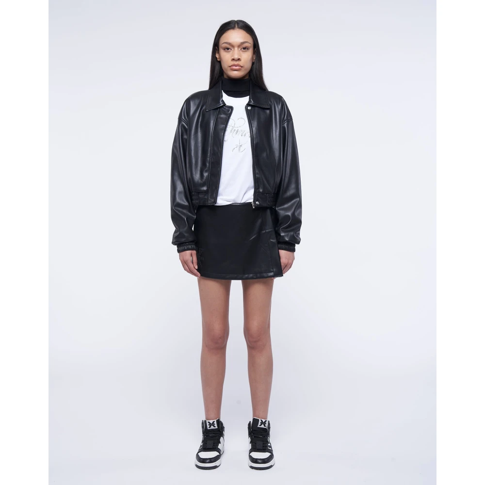 John Richmond Bomber in eco-leer Black Dames