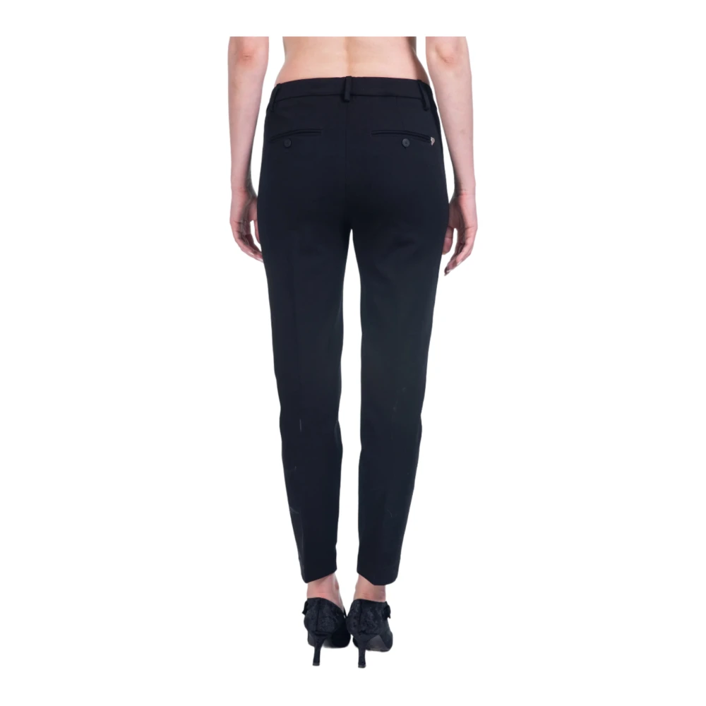 Dondup Zwarte Slim Chino Cropped Broek Black Dames