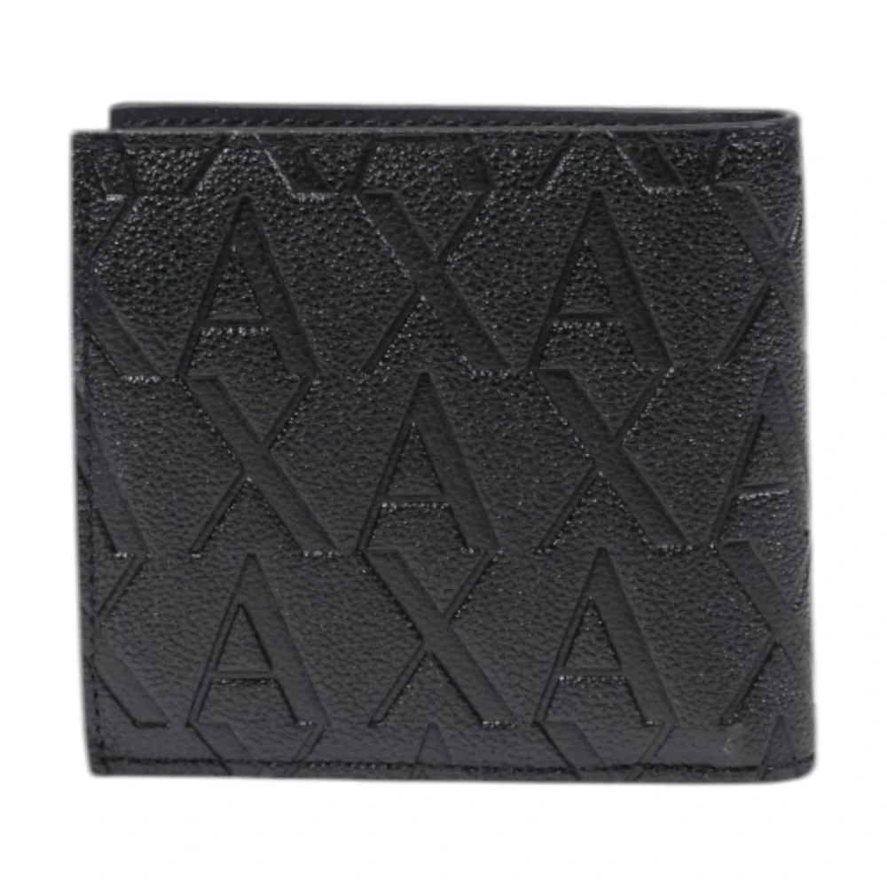 Armani Exchange Stijlvolle Polyester Portemonnee voor Mannen Black Heren