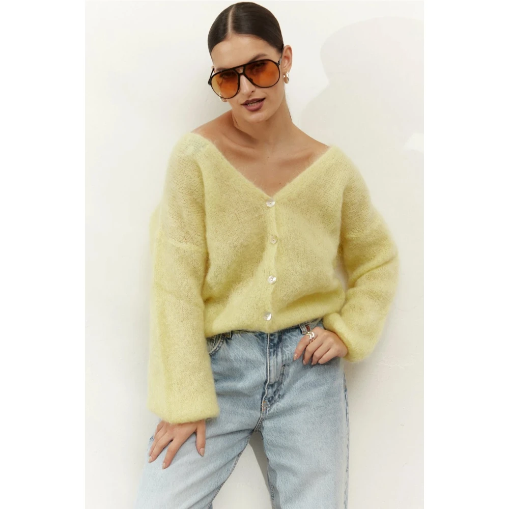 American Dreams Batik-geïnspireerde Cornelia Cardigan in Lichtgeel Yellow Dames