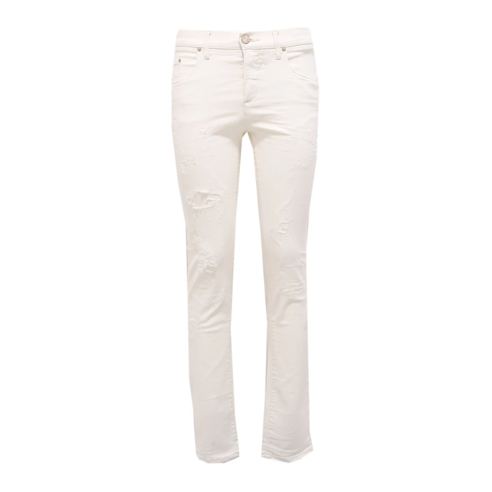 Jacob Cohën Women's White Vintage Ivory Trouser Kimberly Model - Skinny Fit Jeans - W28 - Jeans