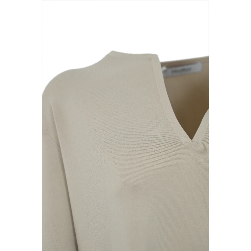 Max Mara Crepe tuniek trui met lange mouwen Beige Dames