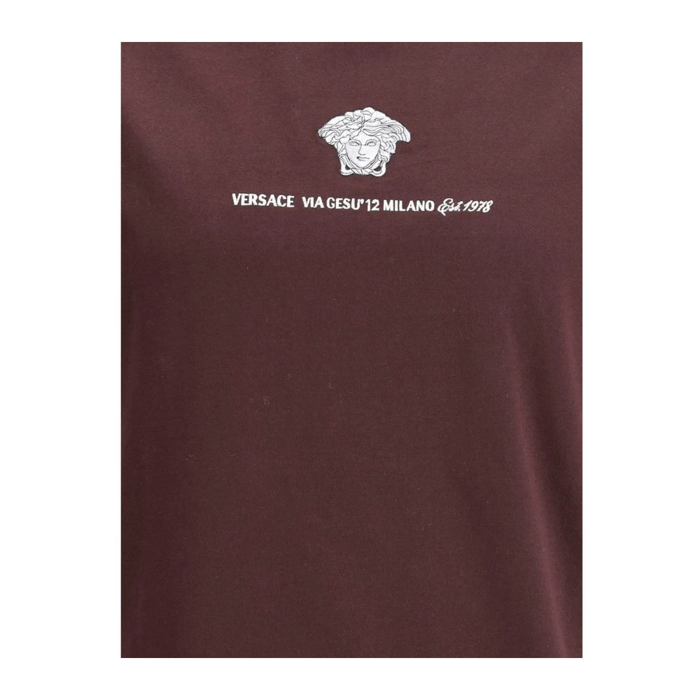 Versace Monogram Crew Neck Katoenen T-Shirt Purple Heren