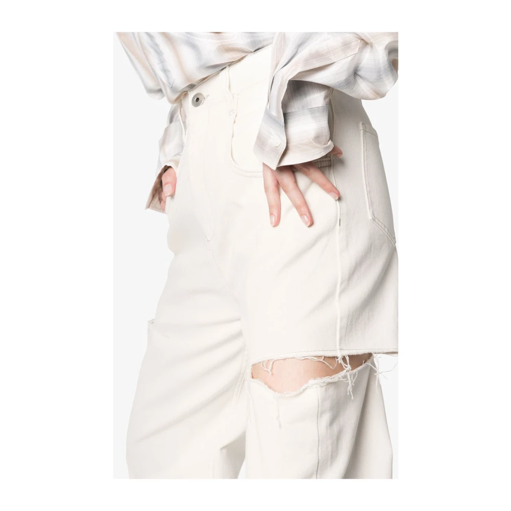 Maison Margiela Milk Side Cut Jeans White Dames