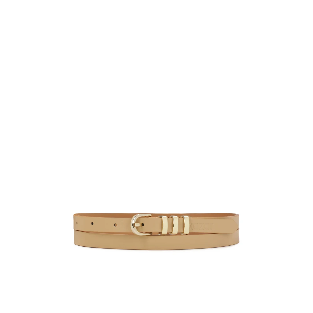 Kazar Beige smalle riem met afgeronde gesp Beige Dames