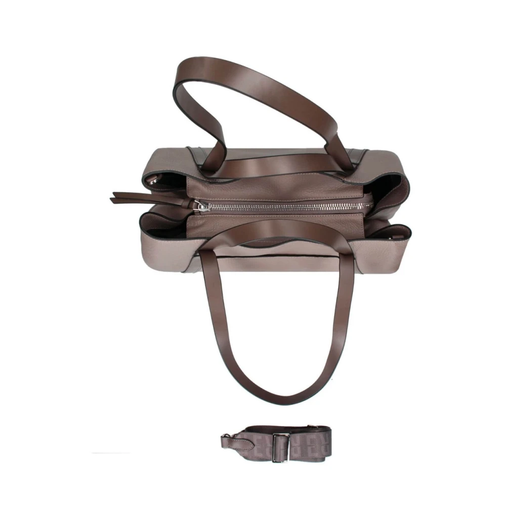 Rebelle Elegante Leren Shopper Tas Galaxy Collectie Brown Dames