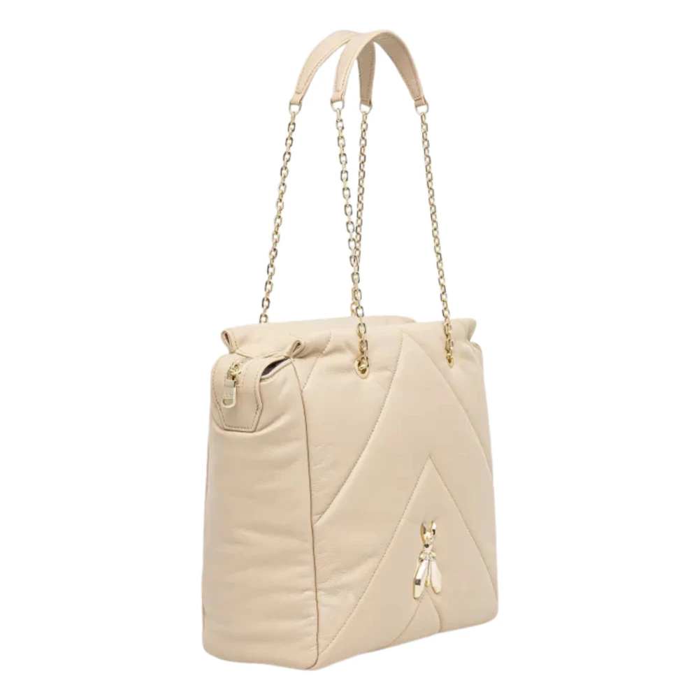 PATRIZIA PEPE Beige Handtas met Ritssluiting Beige Dames