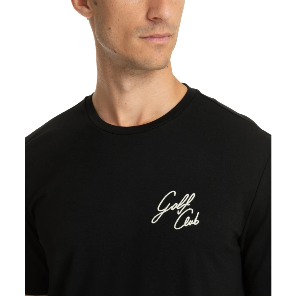 Emporio Armani EA7 Effen Logo Geborduurd T-shirt Black Heren