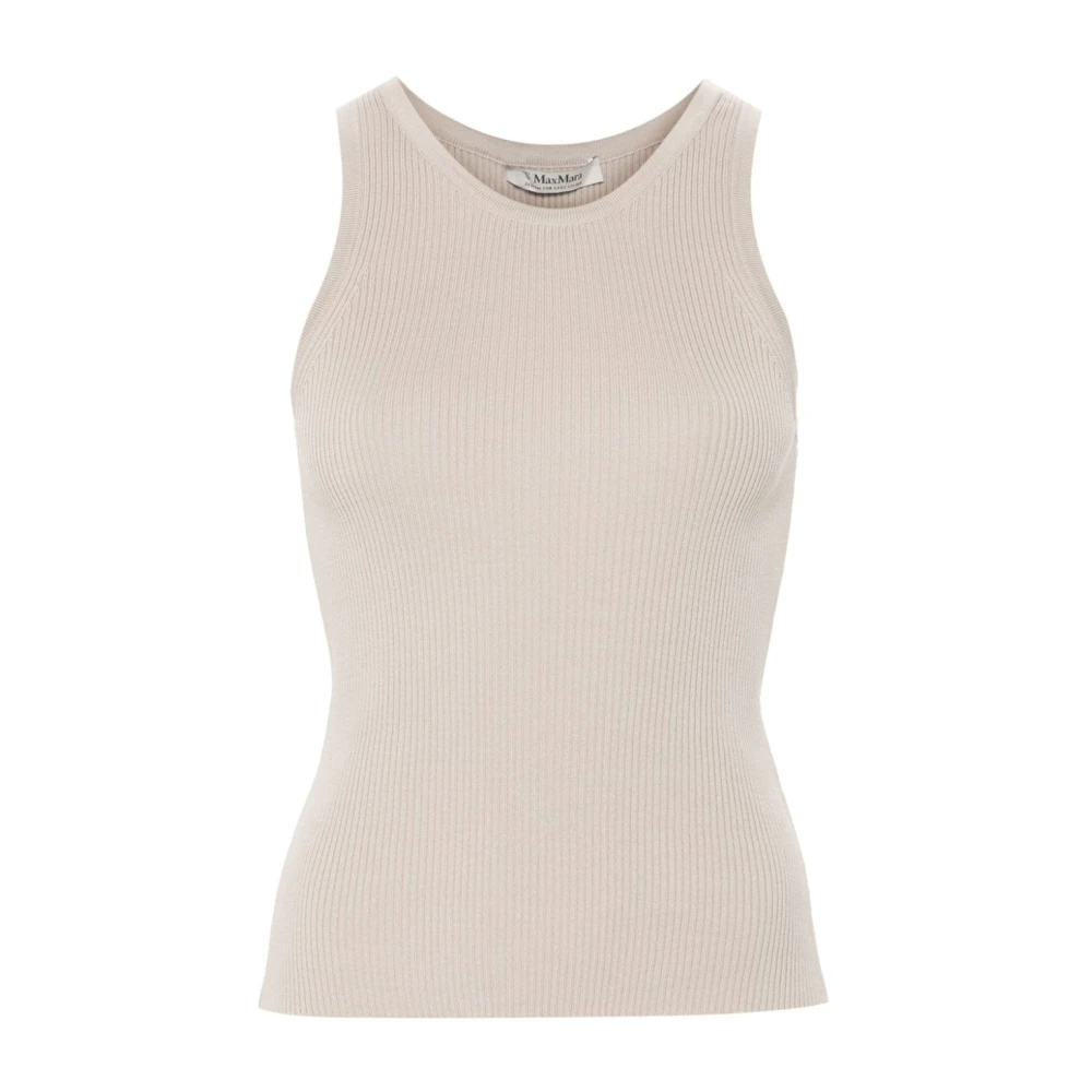 Max Mara Beige Gebreide Mouwloze Top Beige Dames